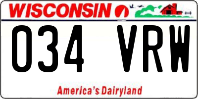 WI license plate 034VRW