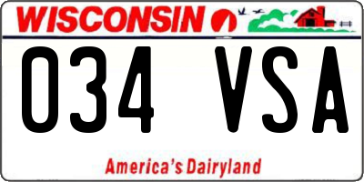 WI license plate 034VSA