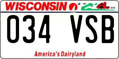 WI license plate 034VSB