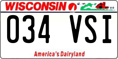 WI license plate 034VSI
