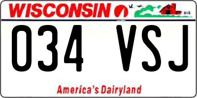 WI license plate 034VSJ