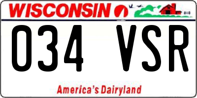 WI license plate 034VSR