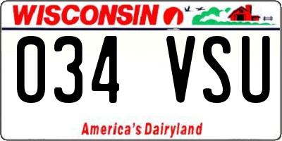 WI license plate 034VSU