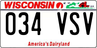 WI license plate 034VSV