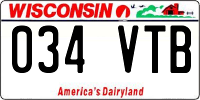 WI license plate 034VTB