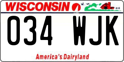 WI license plate 034WJK