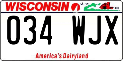 WI license plate 034WJX