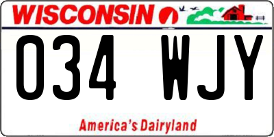 WI license plate 034WJY