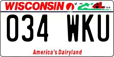 WI license plate 034WKU