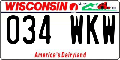 WI license plate 034WKW