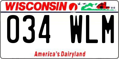 WI license plate 034WLM