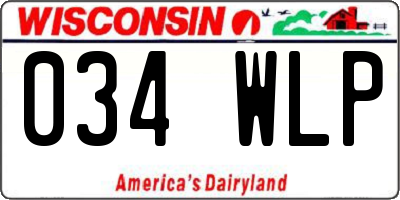 WI license plate 034WLP