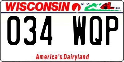WI license plate 034WQP