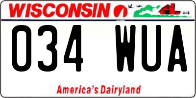 WI license plate 034WUA