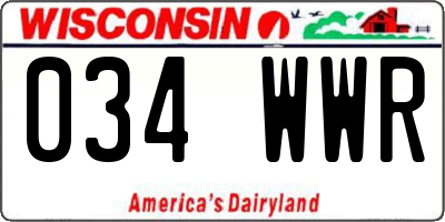 WI license plate 034WWR