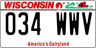 WI license plate 034WWV