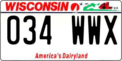 WI license plate 034WWX