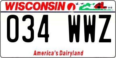 WI license plate 034WWZ