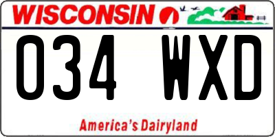 WI license plate 034WXD