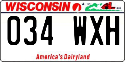WI license plate 034WXH