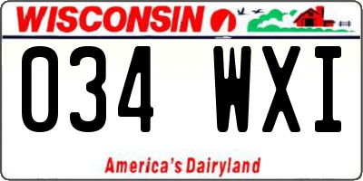 WI license plate 034WXI