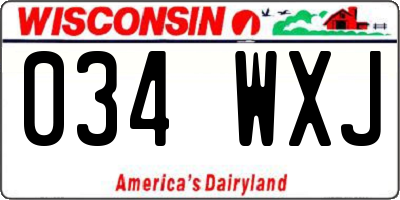 WI license plate 034WXJ