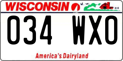 WI license plate 034WXO