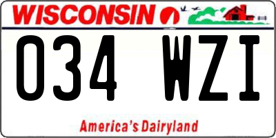WI license plate 034WZI