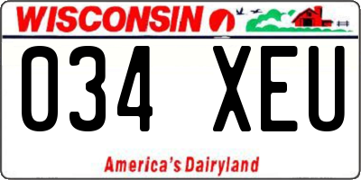 WI license plate 034XEU
