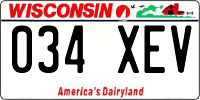 WI license plate 034XEV