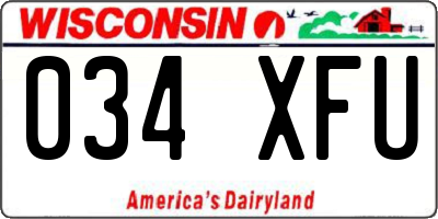 WI license plate 034XFU