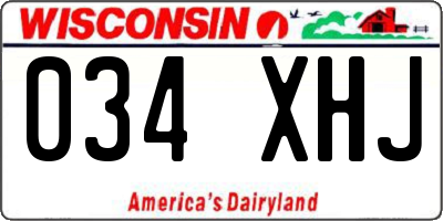 WI license plate 034XHJ