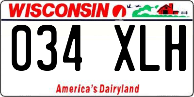 WI license plate 034XLH