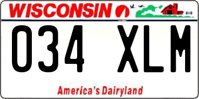WI license plate 034XLM