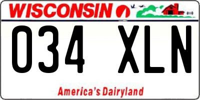 WI license plate 034XLN