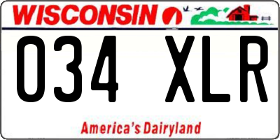 WI license plate 034XLR
