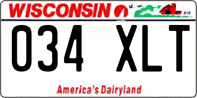 WI license plate 034XLT