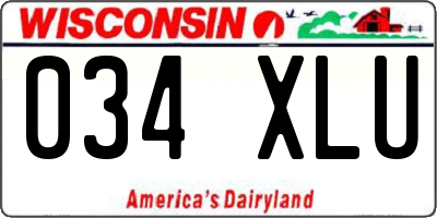 WI license plate 034XLU