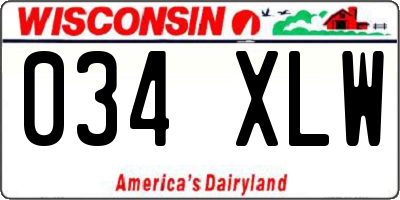 WI license plate 034XLW