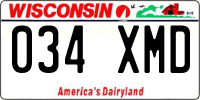WI license plate 034XMD