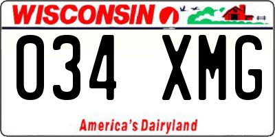 WI license plate 034XMG