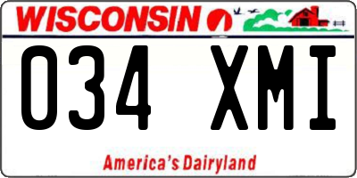 WI license plate 034XMI
