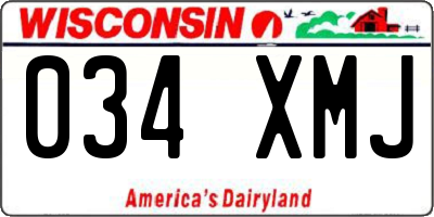 WI license plate 034XMJ