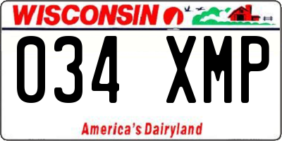 WI license plate 034XMP