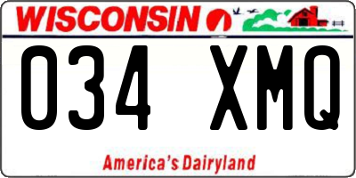 WI license plate 034XMQ