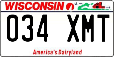 WI license plate 034XMT