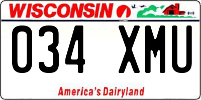 WI license plate 034XMU