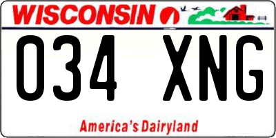 WI license plate 034XNG