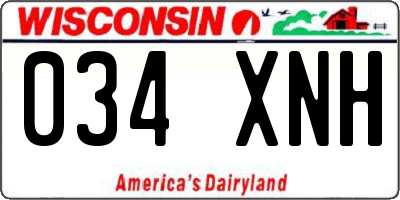 WI license plate 034XNH