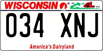 WI license plate 034XNJ
